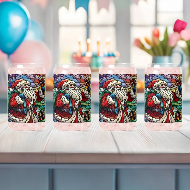 Majestic Stained Glass Santa and Reindeerts (Insitu (Baby Shower))