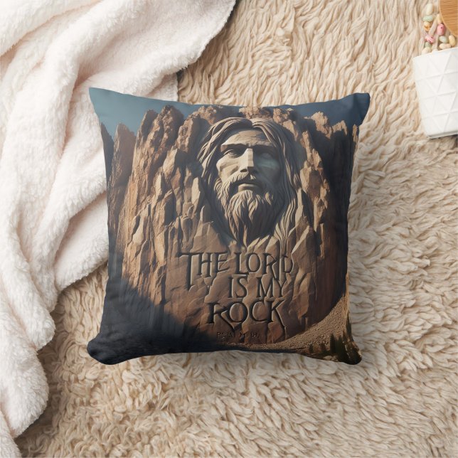 Majestic Statue of Jesus: The Lord Is My Rock Cushion (Blanket)