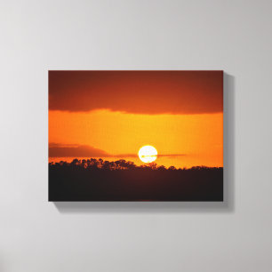 Majestic sunset over the river canvas print