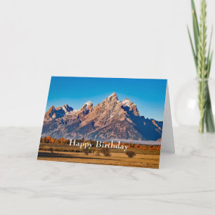 Majestic Teton Mountains Autumn Photo Birthday Card