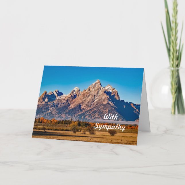 Majestic Teton Mountains Autumn Photo Sympathy Card (Front)