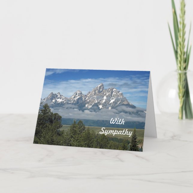 Majestic Teton Mountains Photo Sympathy Card (Front)