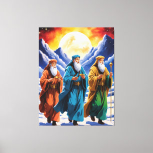 Majestic Three Wise Men Journey Christmas  Canvas Print