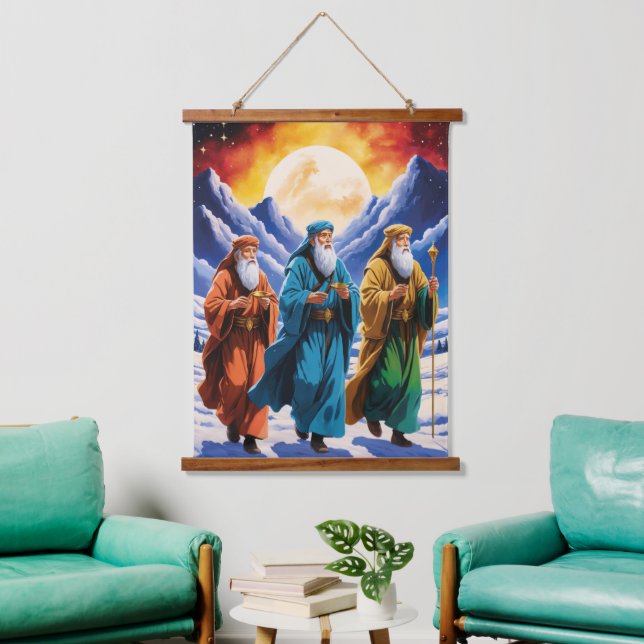 Majestic Three Wise Men Journey Christmas  Hanging Tapestry (Living Room)