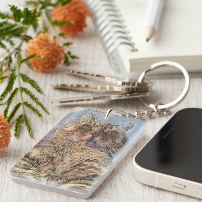 Majestic Tiger Cat  Key Ring (Front Right)