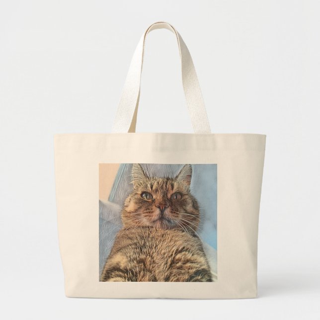 Majestic Tiger Cat Tote Bag (Front)
