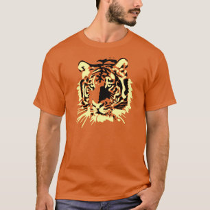 Majestic Tiger Face Detailed Wildlife Art T-Shirt