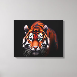 Majestic Tiger in a Dark Canvas Print