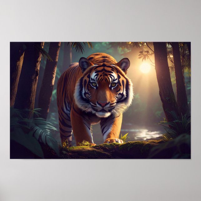 Majestic Tiger In Forest Poster (Front)