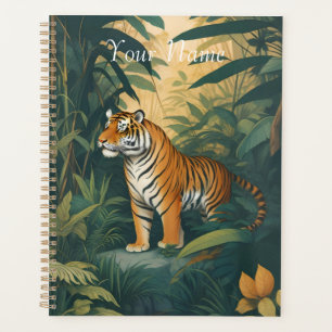 Majestic Tiger in the Jungle Elegant Wildlife Art Planner