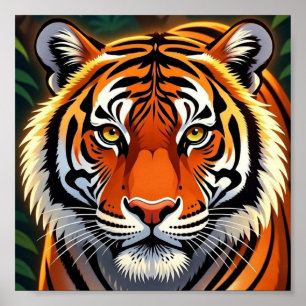 Majestic Tiger in Tropical Harmony Poster