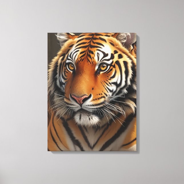 Majestic Tiger Oil Painting Canvas Print (Front)