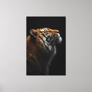 Majestic Tiger Portrait, Strength Royal Confidence Canvas Print