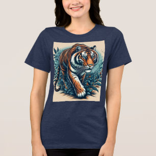 "Majestic Tiger – Power and Grace in Motion" Tri-Blend Shirt