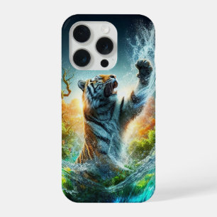 Majestic Tiger Rising from Water iPhone 15 Pro Case