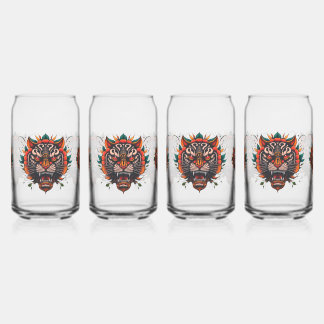 Majestic tiger’s head  can glass