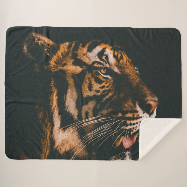 MAJESTIC TIGER SHERPA BLANKET (Front (Horizontal))