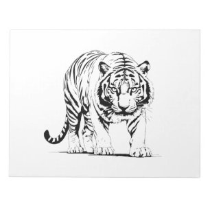 Majestic Tiger Silhouette in Bold Vector Art Notepad