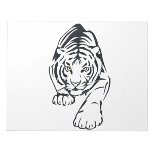 Majestic Tiger Silhouette in Bold Vector Art Notepad