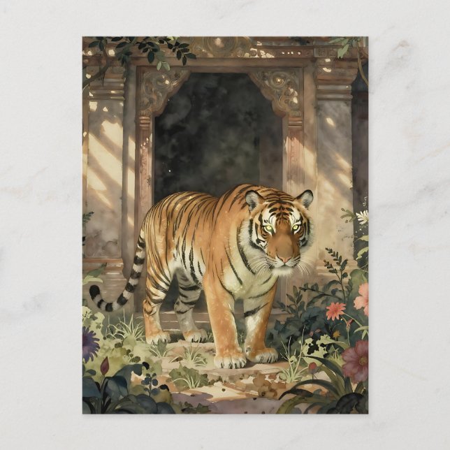 Majestic Tiger Walking in the Ancient Dunes Postcard (Front)