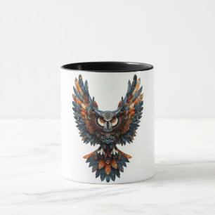 Majestic Tribal Owl Art Coffee Mug