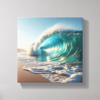 Majestic Turquoise Wave Crashing Against Dramatic