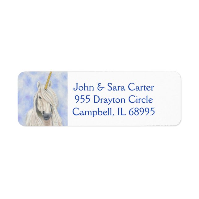 Majestic Unicorn address label (Front)