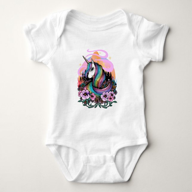 Majestic Unicorn Baby Bodysuit (Front)