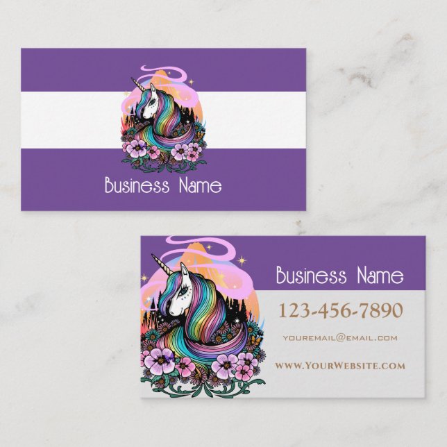 Majestic Unicorn Business Card (Front/Back)
