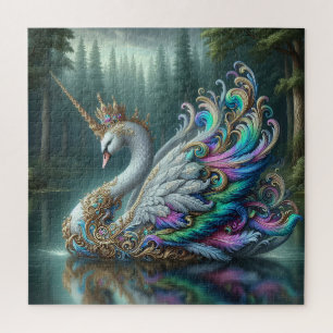 Majestic Unicorn Swan Jigsaw Puzzle