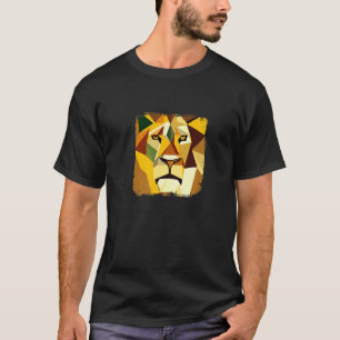 Majestic Vector Lion Head with Cool Artwork   T-Shirt