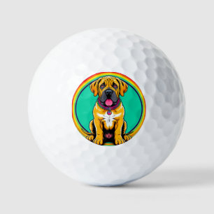 Majestic Vibrant Dog Portrait Golf Balls