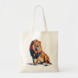Majestic Watercolor Lion Art Tote Bag