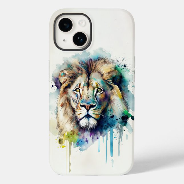 Majestic Watercolor Lion Phone Case (Back)