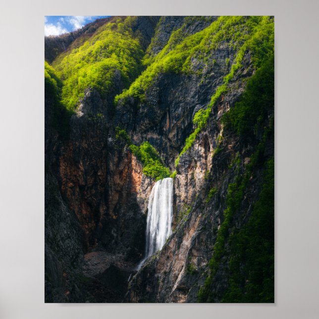 Majestic waterfall Boka in spring glory Poster (Front)