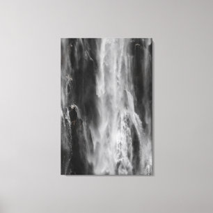 Majestic waterfall Boka, Slovenia black and white Canvas Print