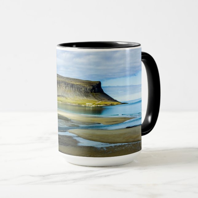 Majestic Westfjords Iceland Rugged Coast Photo Mug (Front Right)