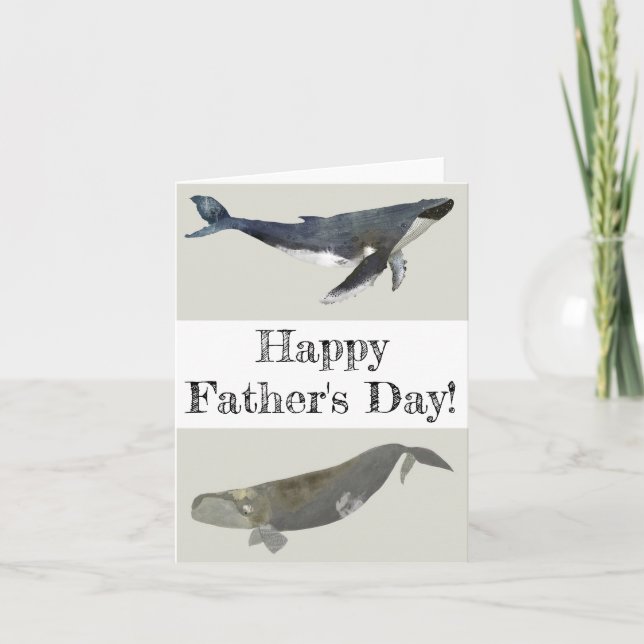Majestic Whale Father's Day BLANK Greeting Card (Front)