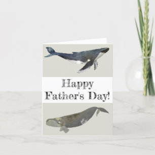 Majestic Whale Father's Day BLANK Greeting Card