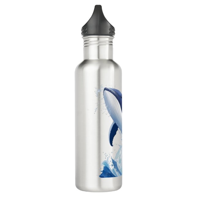 majestic whale in painting style. 710 ml water bottle (Left)