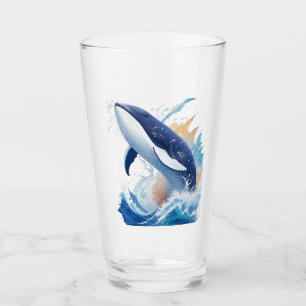 majestic whale in painting style. glass
