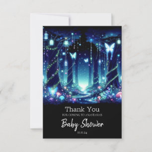 Majestic Whimsical Enchanted Forest Baby Shower Thank You Card