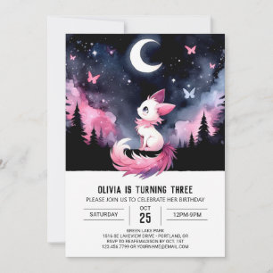 Majestic Whimsy Cat Birthday Invitation