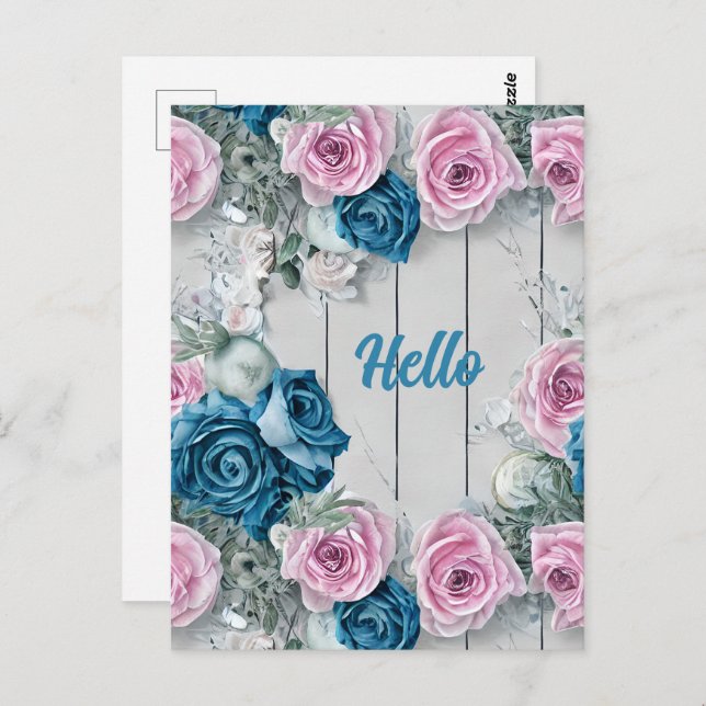 Majestic White Brick Shabby Nautica Pale Pink  Postcard (Front/Back)
