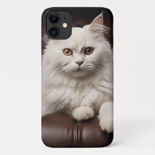 Majestic white cat iPhone 11 case