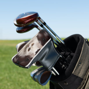 Majestic white cat golf head cover