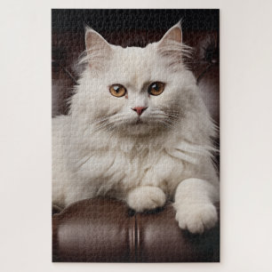 Majestic white cat jigsaw puzzle