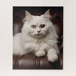 Majestic white cat jigsaw puzzle
