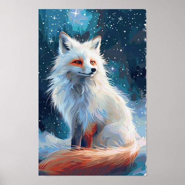 Majestic White Fox with Red Tail Poster (Front)