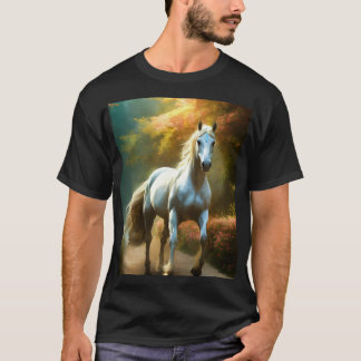 "Majestic White Horse T-Shirt Design"